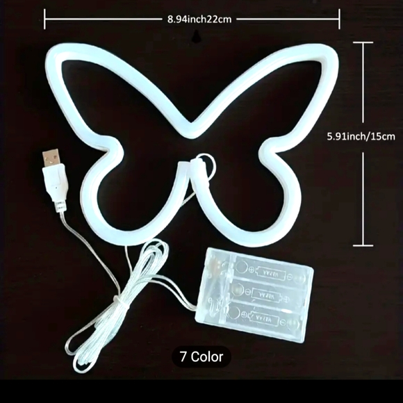 Neon Butterfly Light - Picture 2 of 2
